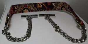 Correa de repuesto de tela de cachemira con cadena de tono plateado y accesorio de barra - Imagen 1 de 1