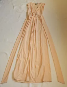 NUEVO CON ETIQUETAS ASOS UK 10 EUR 38 EE. UU. 6 SIN MANGAS DE MELOCOTÓN MAXI VESTIDO LARGO DE NOCHE - Imagen 1 de 2