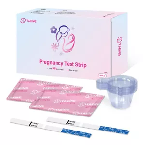 TAEING 20/30/50/100 Stück Frühschwangerschaft (HCG) Teststreifen + Urinbecher, 99% genau - Bild 1 von 5