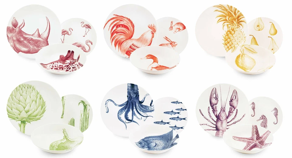 Excelsa Flore et Faune Servizio Piatti 18 Pezzi, Ceramica, Multicolore (r3Q) - Immagine 1 di 1