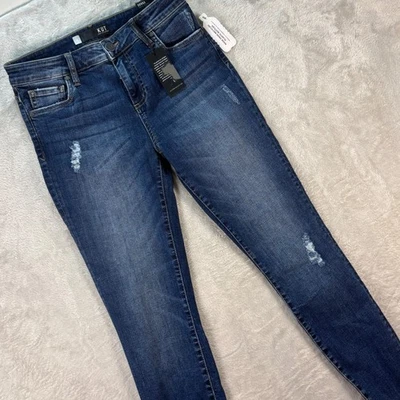 Kut from the Kloth Women's Donna Ankle Skinny Jeans Distressed Blue Size 4 - Image 1 of 4