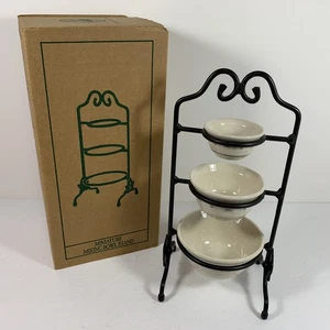 Longaberger MINIATUR Schmiedeeisen Rührschüssel Ständer mit MINI SCHÜSSEL SET - MIB - Bild 1 von 5