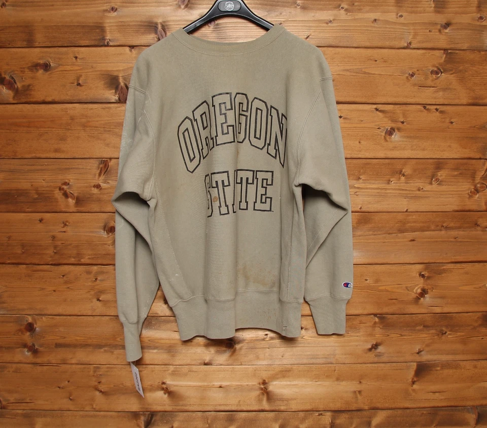 Sweat-Shirt Champion Reverse Wave Taille XL Utilisé (Sa2202) Vert Vintage Made U - Photo 1/4