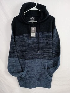 X-ray Jeans Sweater Size Large Hooded With Pockets Blue And Black - Picture 1 of 8
