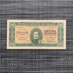BILLETE PEQUEÑO URUGUAY ORIENTAL 50 CENTESIMOS 1939 moneda uruguaya - Imagen 1 de 3