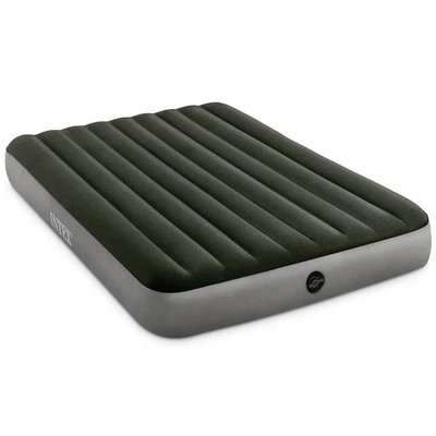 Intex Luftbett Downy Queen 203 x 152 x 25 cm mit Pumpe Luftmatratze Campingbett - Bild 1 von 4