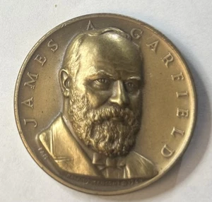 1964 PRESIDENT JAMES GARFIELD BRZ Medal 1.25" by Ralph J. Menconi - Picture 1 of 3
