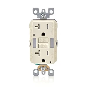 Leviton GFNL2-T GFCI Outlet w/Guidelight 20A Self-Test Tamper-Resistant, Almond - Picture 1 of 1