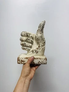 Wooden Thumbs Up Hand Symbol Sculpture - Picture 1 of 10