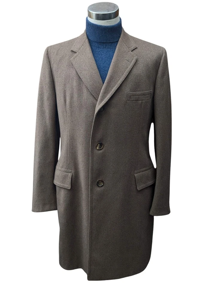 Casaco vintage Chester Barrie 42R lã espinha de peixe camelo - Imagem 1 de 4