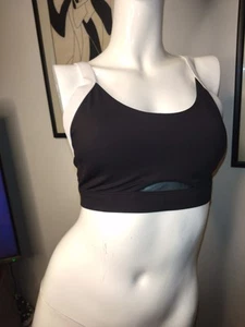 Lilybod Womens Support Sports Bra Black/White Medium - Picture 1 of 5