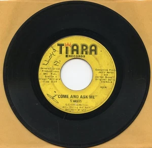 RARE 1974 R&B, Soul 45_ 5 WAGERS - Come And Ask Me (vocals) & Instrumental_TIARA - Picture 1 of 2