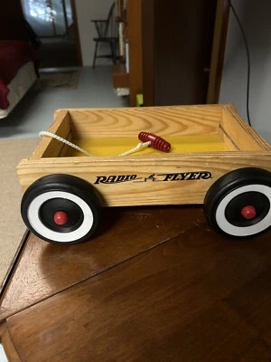 LOT OF 100 VTG Blocks And Wagon For Building Forts. Radio Flyer Wagon. All Wood - Image 1 of 3