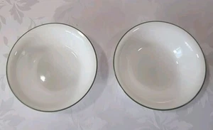 Corelle Corning weiß Suppe Müslischale grün Rand 7-1/4 (#5) 2 Stück - Bild 1 von 6