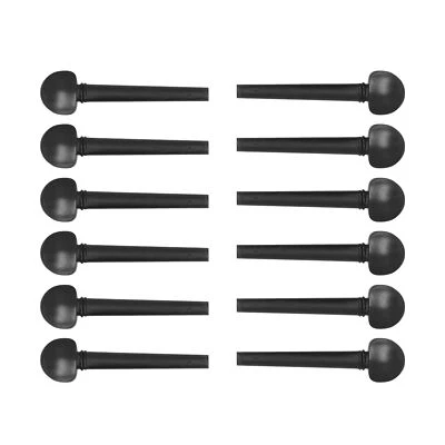 12 Pcs 8.7cm Ebony Peg Set Wooden Tuning with Fisheye for Oud Violin Fiddle - Image 1 of 4
