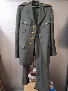 Vintage US Military Patriot Uniform Green Pants Jacket Blazer Weintraub Bros 39R - Picture 1 of 14