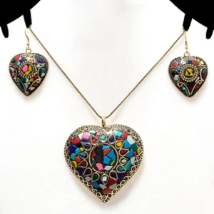 Blauer Lapis, mehrfach geschliffener Stein vergoldet Nepali Anhänger Ohrring ... - Bild 1 von 1