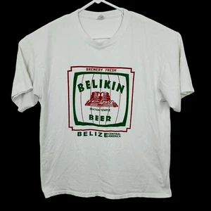Camiseta Belikin Mayan Temple Beer Belice Brewery manga corta para hombre talla XL blanca - Imagen 1 de 5