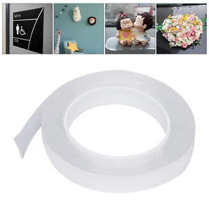 9.85FT Double Sided Tape Strong Sticky Clear Tape Poster Carpet Tape Reusable - Picture 1 of 9