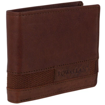 Rowallan of Scotland Leather Mens Bi-Fold Wallet in Cognac - Imagem 1 de 4