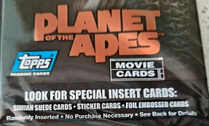 2 Topps 2001 Planet of the Apes Trading Card Packs Sealed Movie Cards - Picture 1 of 3