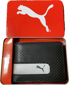 CARTERA BIFOLE PEFORADA PUMA CON LOGO REFLECTANTE NEGRA RARA NUEVA - Imagen 1 de 15