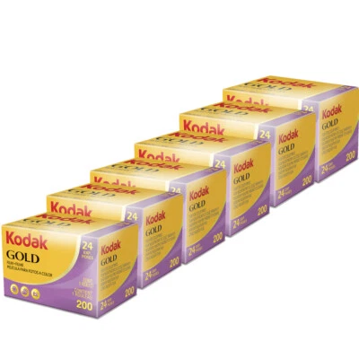 6 Packs Kodak GOLD 200 Color Negative Film 35mm Roll Film, 24 Exposures - Image 1 of 3