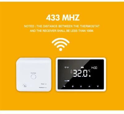 WiFi Smart Funk Thermostat Set RF 100m Reichweite Raumthermostat Regler DE - Bild 1 von 4