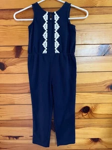 Janie and Jack Postcard From Paradise Romper Girls Navy Jumpsuit Size 4 - Picture 1 of 3
