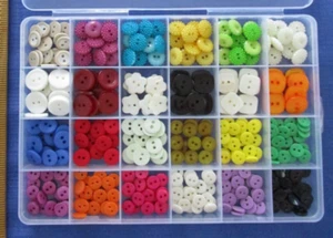 #5 Lot-24 New Mini Tiny Small-Med. Buttons 2 Holes Multicolor Sewing DIY Crafts - Picture 1 of 7