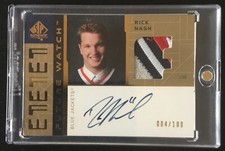 2002-03 SP Authentic RICK NASH #P-RN Future Watch Auto Patch RC Rookie 004/100