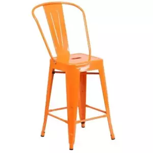 Flash Furniture 24" Metal Counter Stool in Orange - Picture 1 of 4