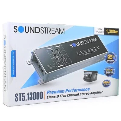 Soundstream ST5.1300D 小巧型小型 5 声道摩托车汽车音频放大器扩音器 — 第 1/4 张图片