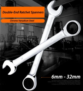6mm-32mm Opening Double-End Ratchet Spanners Metric Dual use Combination Wrenchs - Picture 1 of 10