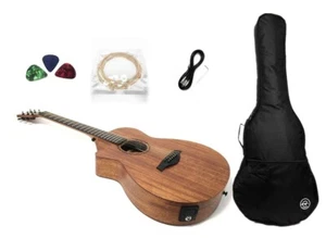 Left-Handed 40" Caraya Safair Series Electro-Acoustic Guitar, All-mahogany +Bag - Picture 1 of 13