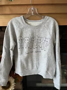 Felpa grigia J CREW David Sheldrick donna Save More Elephants Elephant XS - Foto 1 di 3