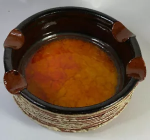 Cenicero Bendigo Pottery Epsom Mid Century Esmaltado Naranja Retro Raro - Imagen 1 de 12