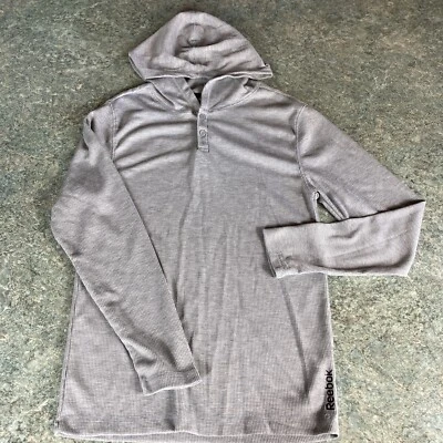 锐步男式睡衣衬衫长袖灰色小号连帽 — 第 1/4 张图片