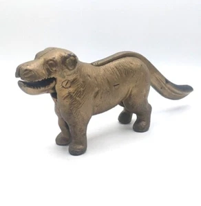 Antiker alter Gusseisen Nussknacker Hund Golden Retriever Labor schwer Gold Vintage 12 Zoll - Bild 1 von 9
