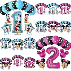 Mickey Minnie Mouse Disney Geburtstag Ballons Baby Dusche Geschlecht Enthüllung Party - Bild 1 von 27