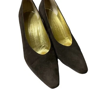 Zapatos de salón clásicos BRUNO MAGLI marrón gamuza cuero TALLA 9.5 AAAA hechos en Italia - Imagen 1 de 11
