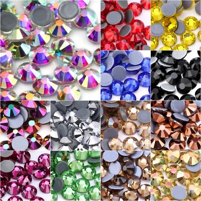 2mm 3mm 4mm 5mm Hotfix Rhinestones Flat Back Gems Crystal Glass Art Deco Beads - Image 1 of 4