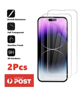 2x Tempered Glass Screen Protector For iPhone 15 14 13 12 11 Pro XS Max XR 7 8 - Picture 1 of 9
