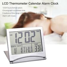 Stylish Silver Wall/Table Clock with Calendar Temperature and Snooze Function