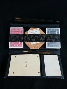 Vintage 2 Deck Playing Card Set Coasters Score Pad Skai-Hide Product NEW - Picture 1 of 7