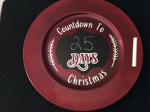 Holiday Christmas Days 13" Count Down Erasable Handmade Plate - Picture 1 of 5