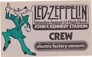 Led Zeppelin - 1977 - Crew Pass JFK Stadium Philadelphia - verde - Foto 1 di 2