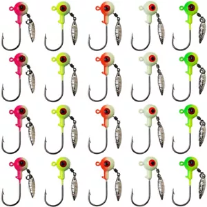 20pcs Underspin Jig Heads with Willow Blade Fishing Hook Lures Bass Swimbait - Picture 1 of 11