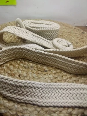 Cinturón Trenzado Color Crema 42" Largo Muy Bonito Foto 1 de 4