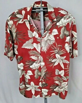 Campia Moda Hawaiian Men's Shirt Rayon Tropical Palms Leaves Sz Medium Button Up - Image 1 of 4